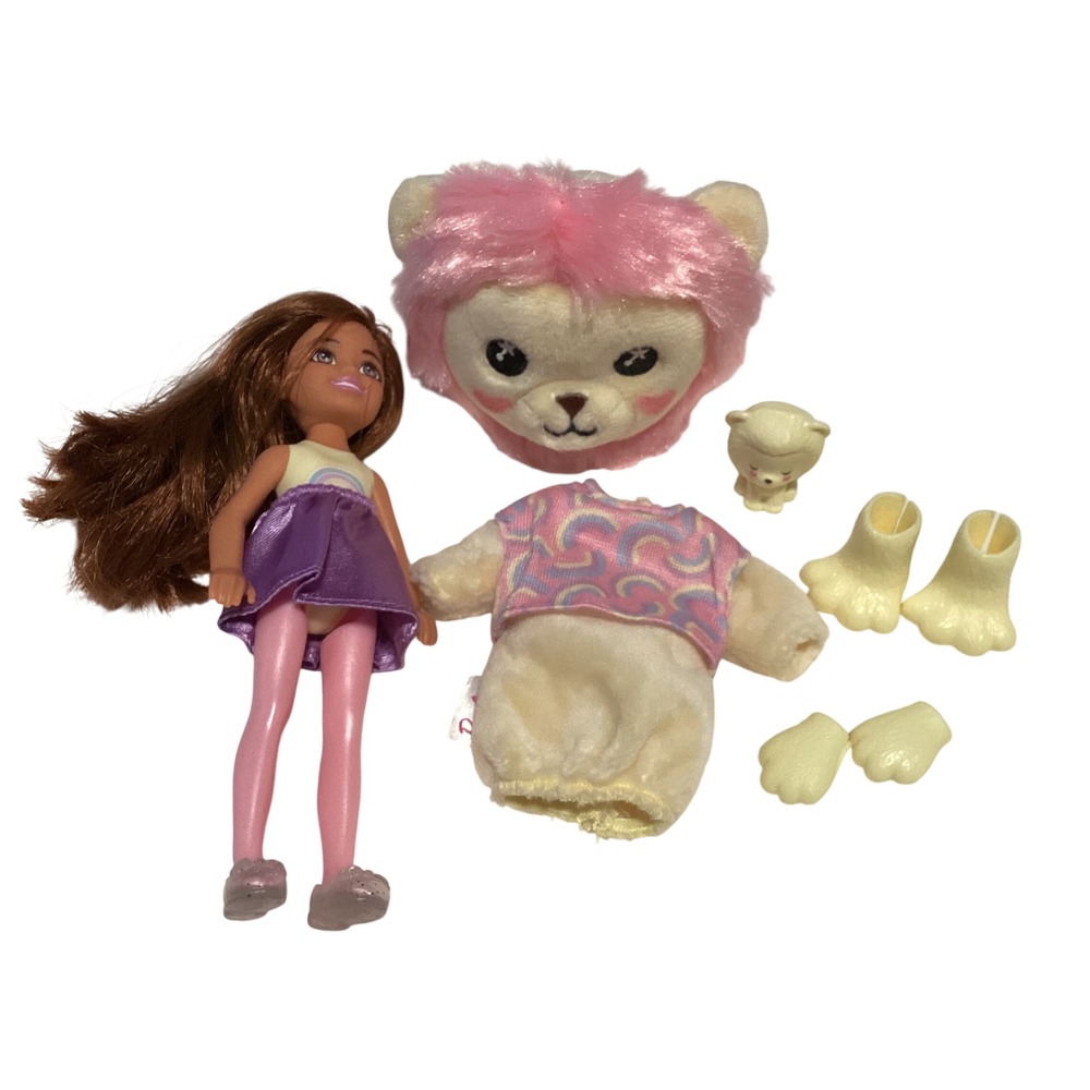 Barbie Cutie Reveal Chelsea Doll Lion Costume Pink Plush HKR18 Mattel Toy Set